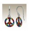 Crystal Silver Earrings Multicolour Crystals