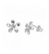 Sterling Silver Plumeria Flower Earrings