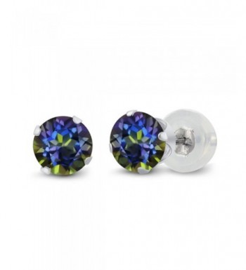 Round Mystic Topaz 4 prong Earrings