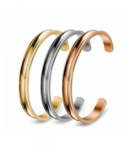 COMISAN Stainless Bracelet Jewelry Grooved