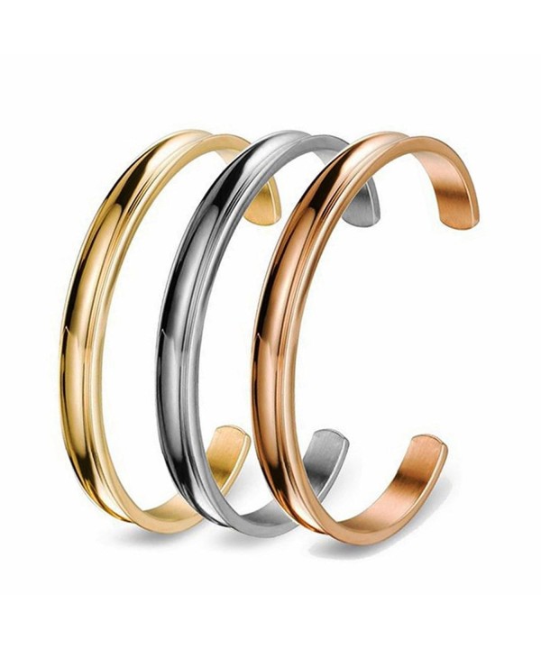 COMISAN Stainless Bracelet Jewelry Grooved