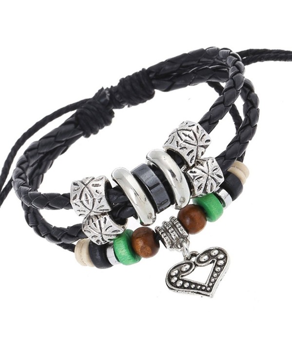 Handmade Braided Beads Leather Bracelet