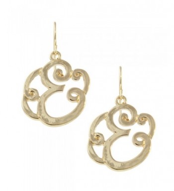 Letter Monogram Initial Scrollwork Earrings