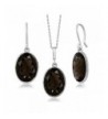 Smokey Quartz Sterling Pendant Earrings