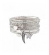 Lux Accessories Silver Charm Bangle