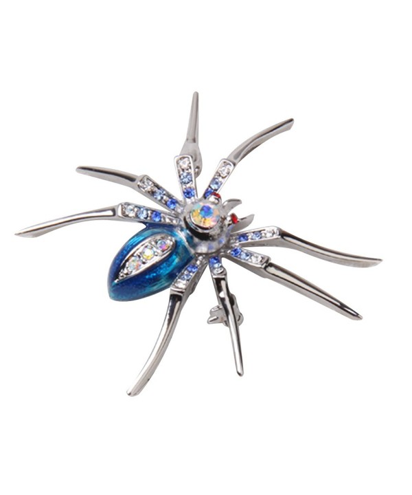 Dazzling Spider Clip Brooch Rhinestone