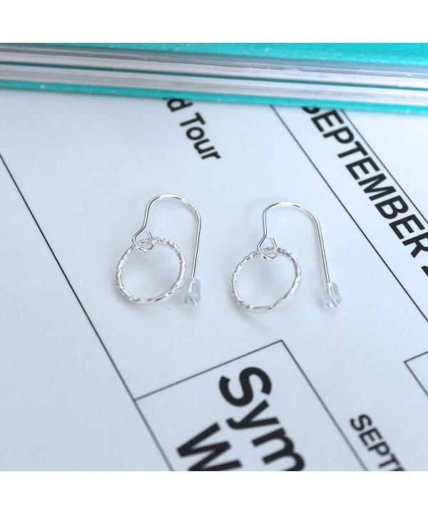 Sterling Silver Rhodium Hammered Earrings