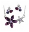 Neoglory Platinum Necklace Earrings Bridesmaid