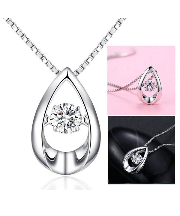 Teardrop Necklace Sterling Zirconia Infinity