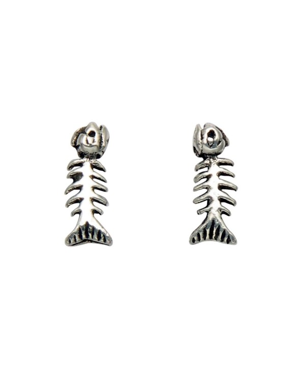 Tiny Sterling Silver Skeleton Earrings