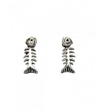 Tiny Sterling Silver Skeleton Earrings