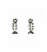 Tiny Sterling Silver Skeleton Earrings