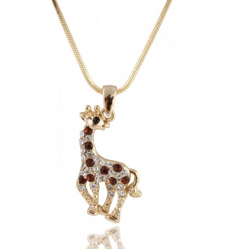 Goldtone Giraffe Pendant Necklace B 343
