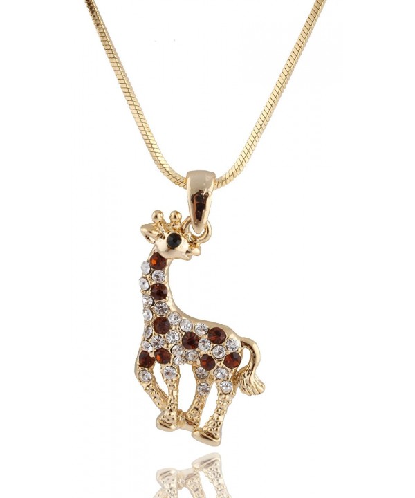 Goldtone Giraffe Pendant Necklace B 343