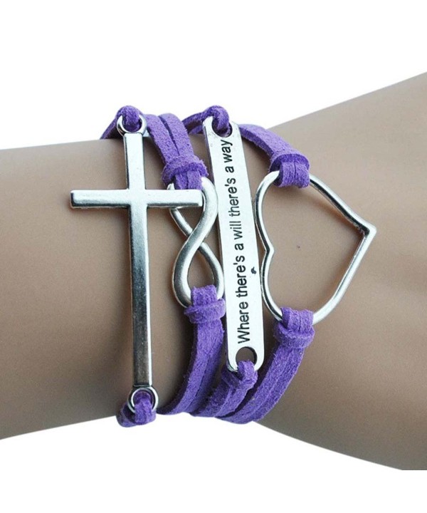 Womens Multilayer Button Leather Bracelet