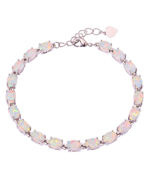 CiNily Rhodium Jewelry Gemstone Bracelet