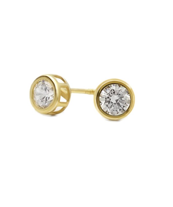 Yellow Round Zirconia Safetyback Earrings Yellow Round Zirconia Safetyback Earrings