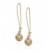 Elongated Etched Gold Drop Earrings