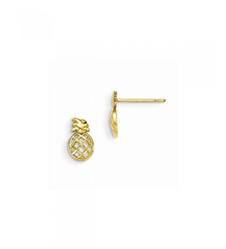 Yellow Gold Childrens Pineapple Earrings