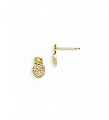 Yellow Gold Childrens Pineapple Earrings