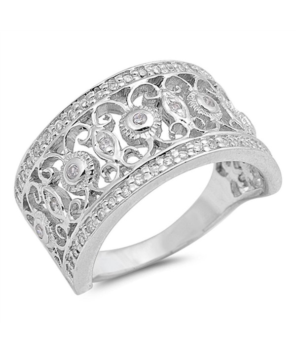 Filigree Fashion Sterling Silver RNG15903 9