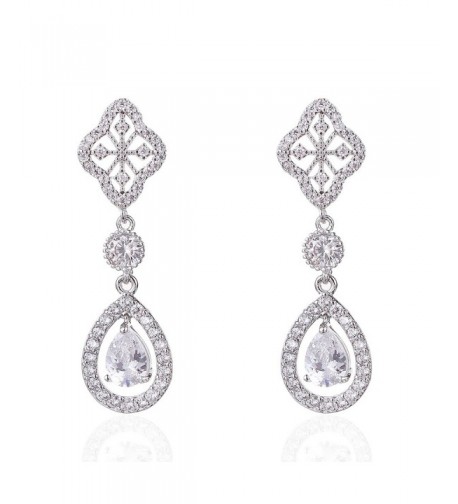 Wordless Love Zirconia Teardrop Earrings