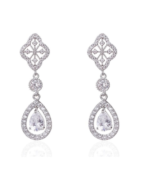 Wordless Love Zirconia Teardrop Earrings