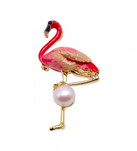 JYX Flamingo Freshwater Pearl Brooches