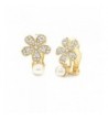 Simulated Earrings Flower Crystal Fashion