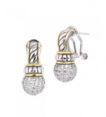 Pav Cubic Zirconia French Earrings