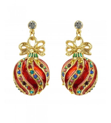 Bejeweled Christmas Ornament Earrings 91