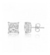 Princess Zirconia Sterling Setting Earrings