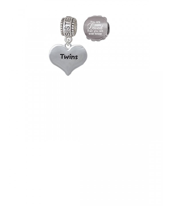 Twins Heart Sister Charm Loved