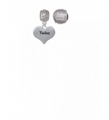 Twins Heart Sister Charm Loved
