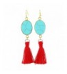 SUNYIK Howlite Turquoise Tassel Earrings