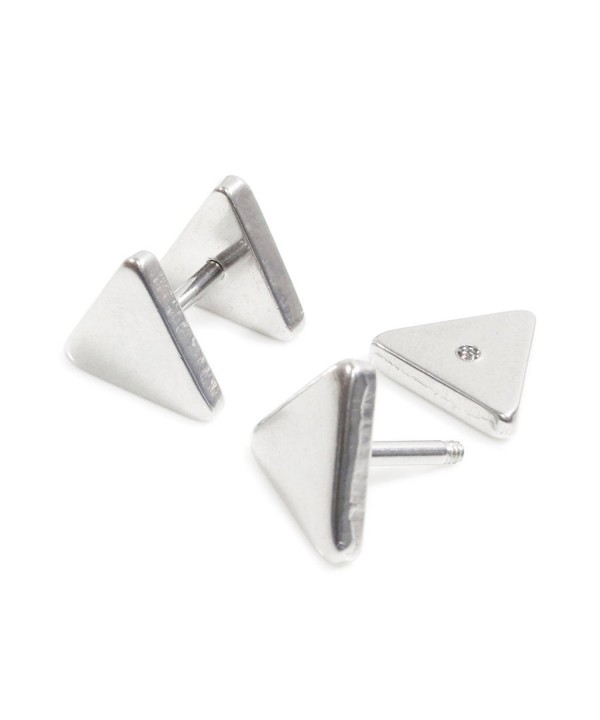 Stainless Steel Plain Triangle Earrings