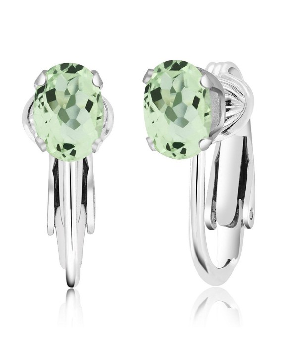 Green Amethyst Sterling Silver Earrings