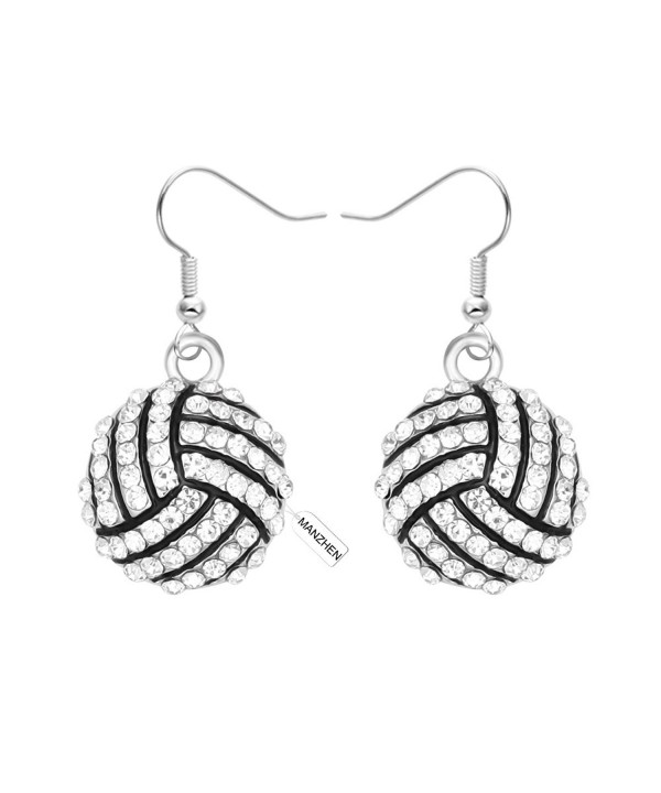 MANZHEN Crystal Volleyball Earrings Fashion