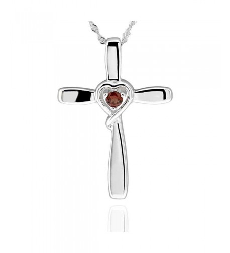 Sterling Silver Garnet Pendant Necklace