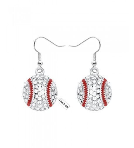 MANZHEN Baseball Softball Crystal Earrings