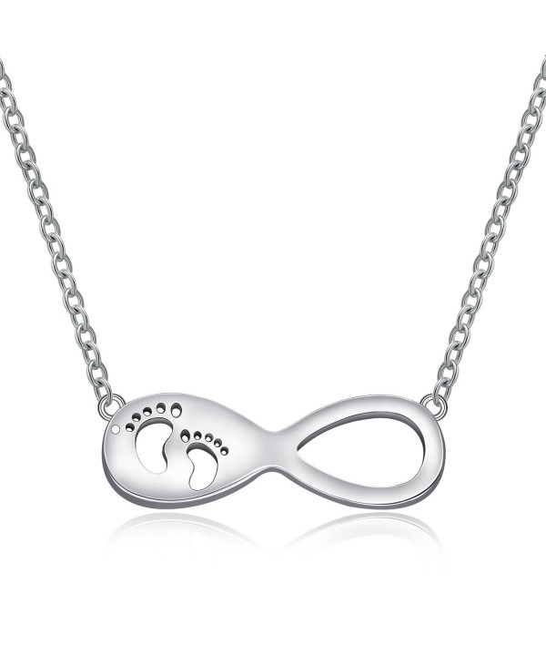 Infinity Necklace Mothers Sterling Footprints