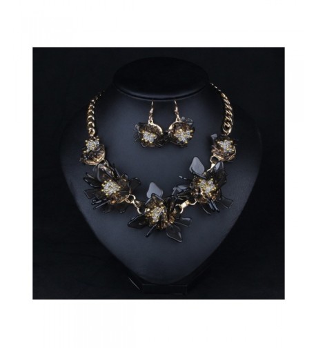 Hamer Flowers Statement Necklace Earrings