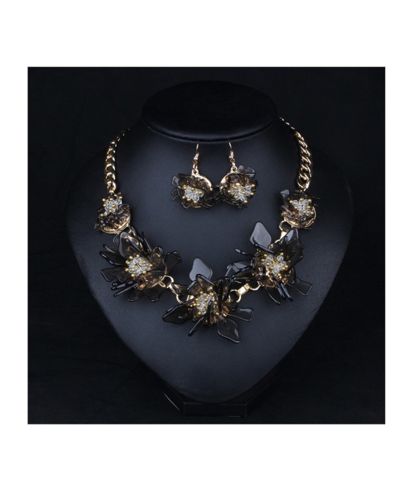 Hamer Flowers Statement Necklace Earrings