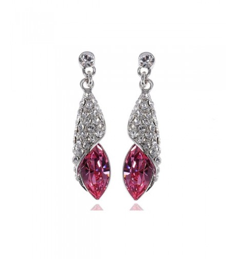 Alilang Silvery Rhinestones Dangle Earrings