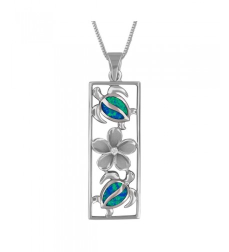 Sterling Silver Synthetic Vertical Plumeria