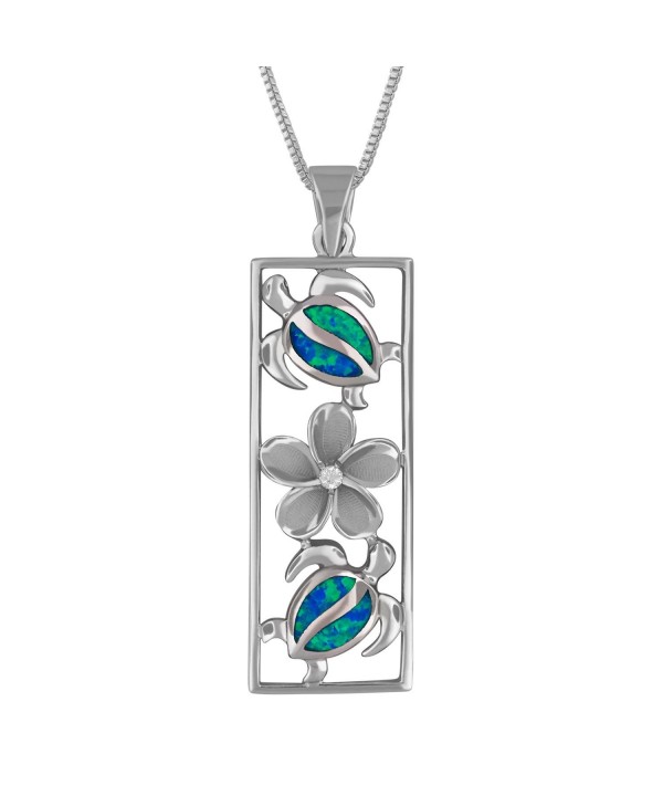 Sterling Silver Synthetic Vertical Plumeria
