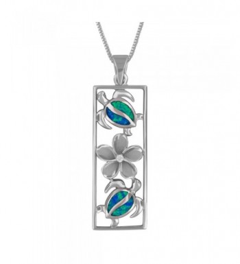 Sterling Silver Synthetic Vertical Plumeria