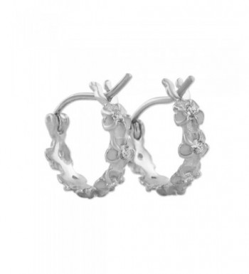 Sterling Silver Tiny Plumeria Earrings