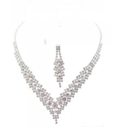 Crystal Bridesmaid Evening Necklace Earring