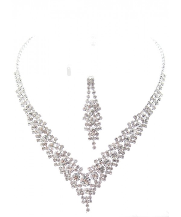 Crystal Bridesmaid Evening Necklace Earring